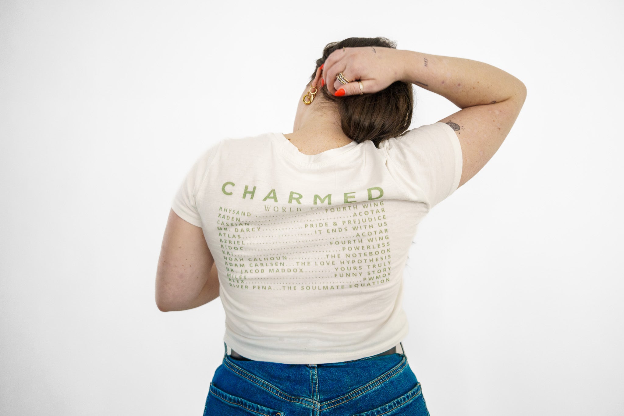 Lucky Charms Baby Tee (book boyfriends) - White